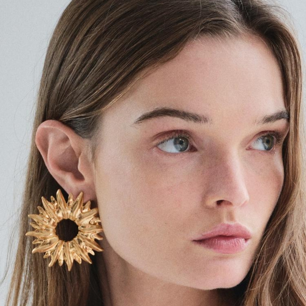 ZARA METAL SUN EARRINGS